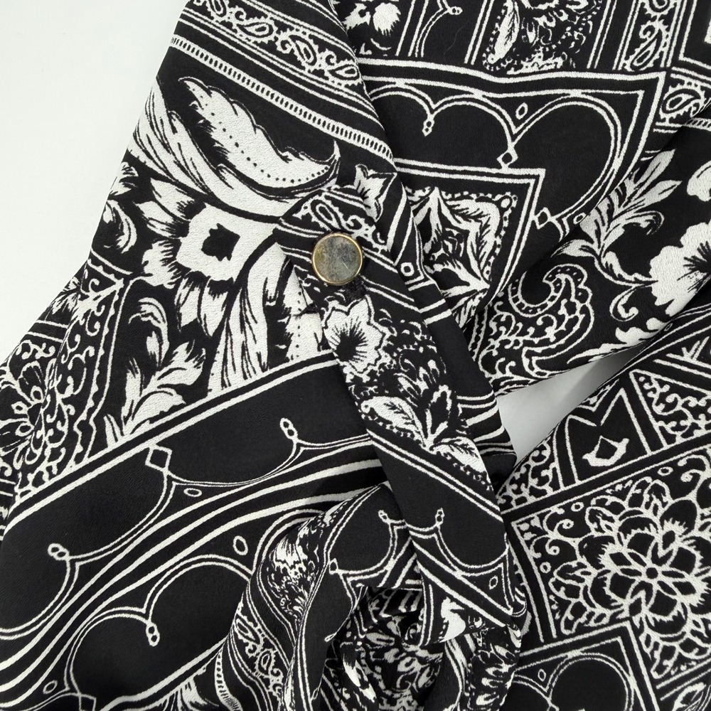NWT Roz & Ali 3X Black White Boho Paisley Tunic Blouse Plus Size Flowy‎ - Picture 5 of 11